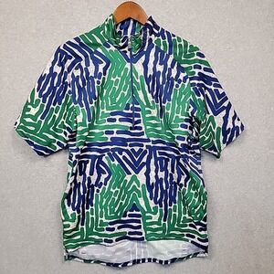 PEARL IZUMI Technical Wear Men's L Zip Pullover Cycling Shirt Jersey Blue Green